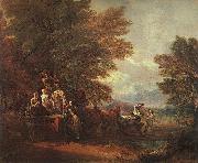 Thomas Gainsborough The Harvest Wagon painting